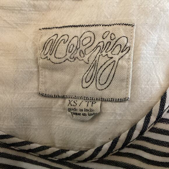 Ace & Jig Rosemary Black Cream Stiped Tiered Skirt Mini Dress XS - Picture 5 of 7